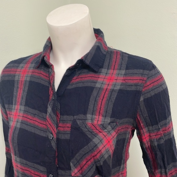 Rails Hunter, Navy Iron, & Currant Plaid Long-Sleeve Button Front Shirt - Picture 3 of 8